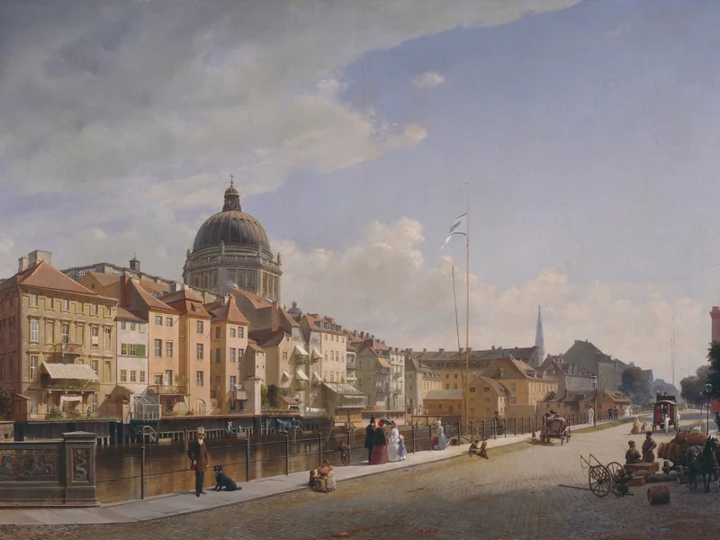 1801-Eduard Gaertner - Vista posteriore delle case di Schlossfreiheit